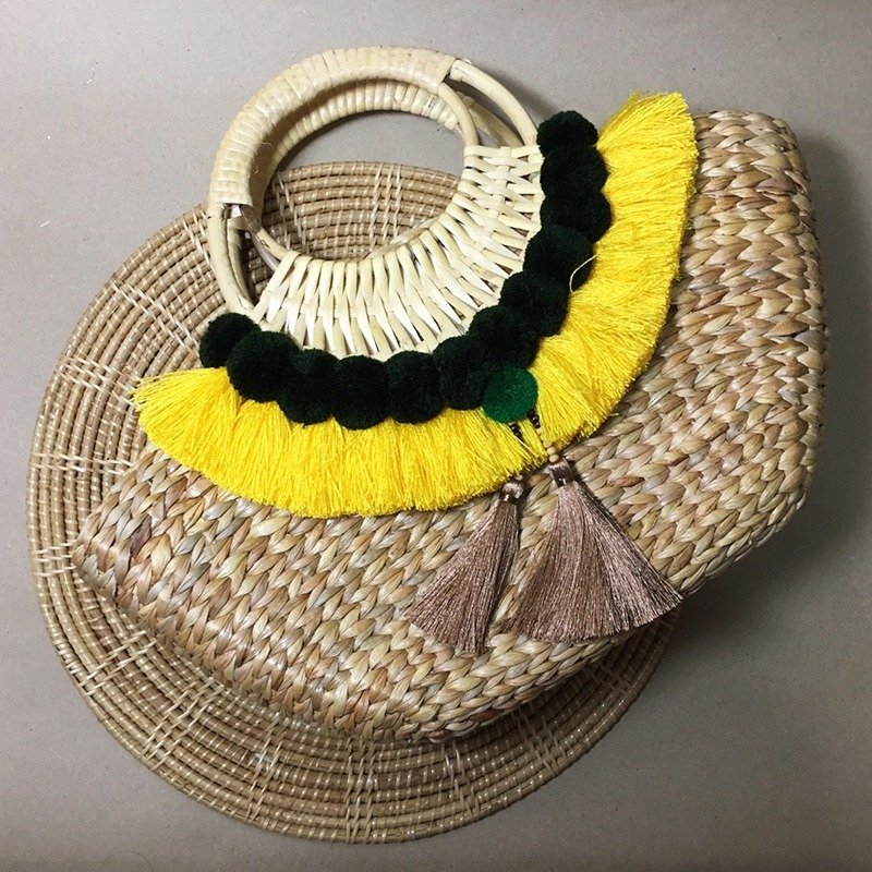 klungsee boho-chic bag yellow - 手提包/手提袋 - 其他材質 黃色