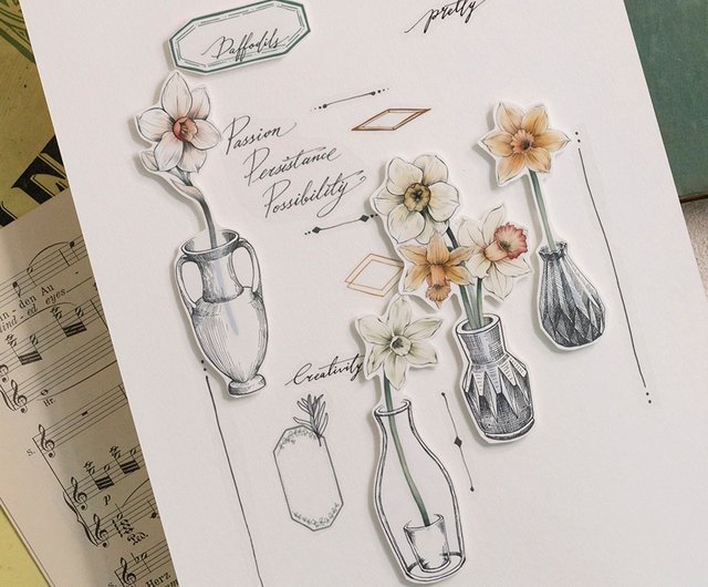 素晴色-水仙 ー 5cm クリアPETテープ - ショップ 樂意デザイン