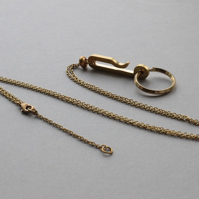 Hook Necklace 02 – Brass - Necklaces - Other Metals Gold