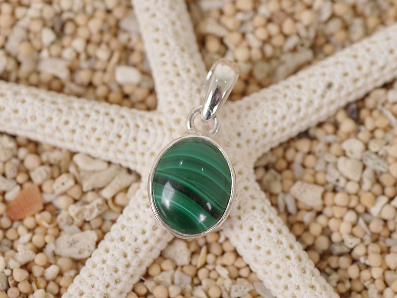 Malachite's pendant top - สร้อยคอ - หิน สีเขียว