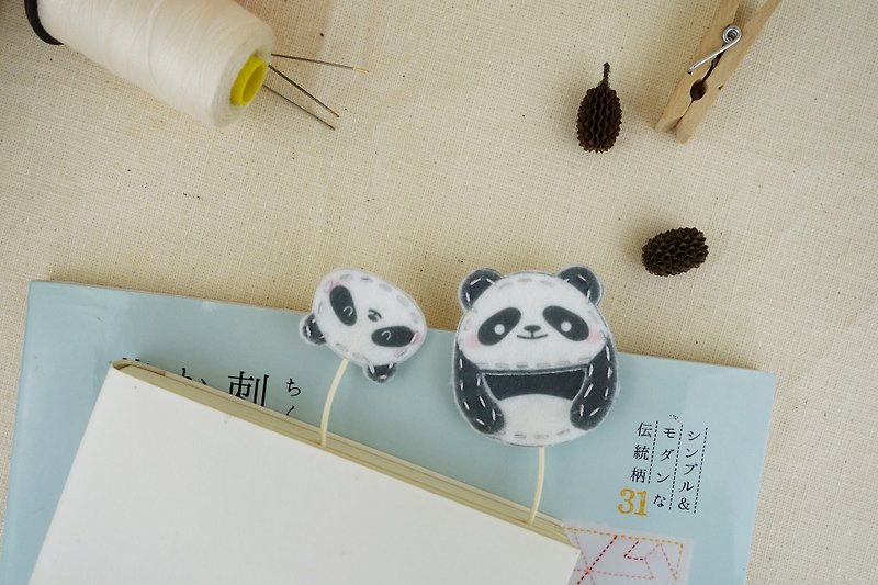 Cloth bookmarks - panda bears - Bookmarks - Other Materials Multicolor