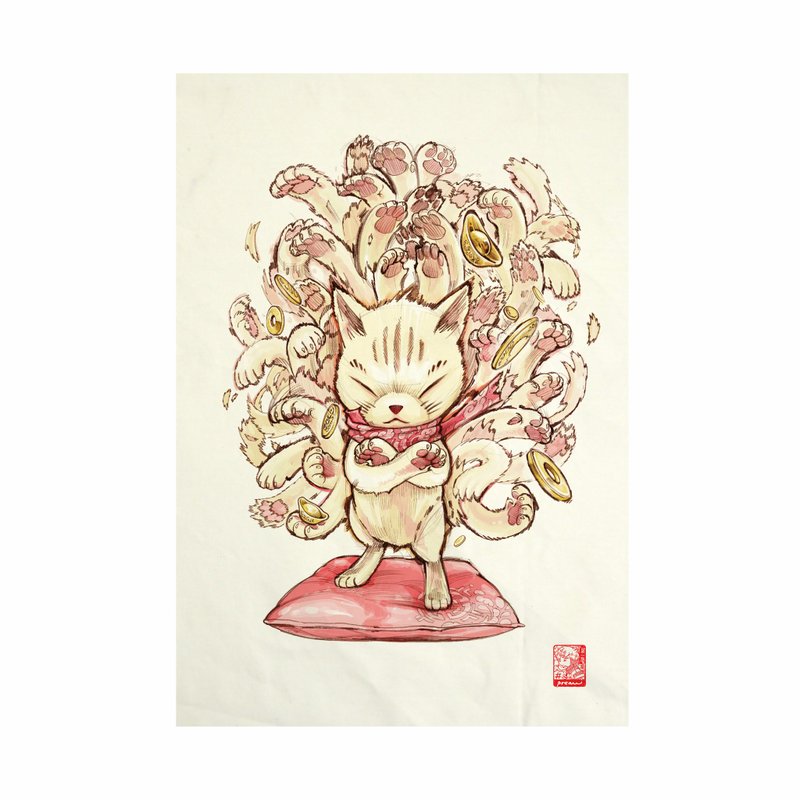 Neko ultimate Fabric Art  Canvas No frame - Other - Cotton & Hemp White