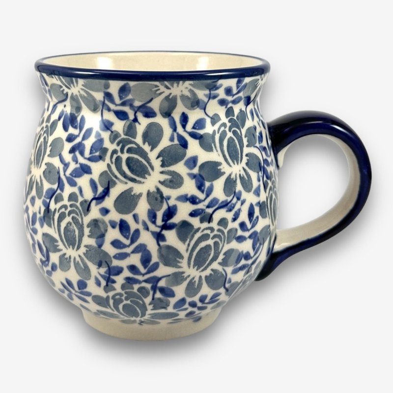 Polish hand-painted pottery-Pangpang Cup 550ml A touch of blue series designer model - แก้ว - ดินเผา สีน้ำเงิน