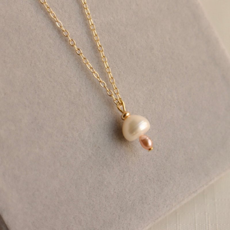 Tiny Mushroom Pearl Necklace Natural Freshwater Pearls Are So Cute - Necklaces - Pearl 