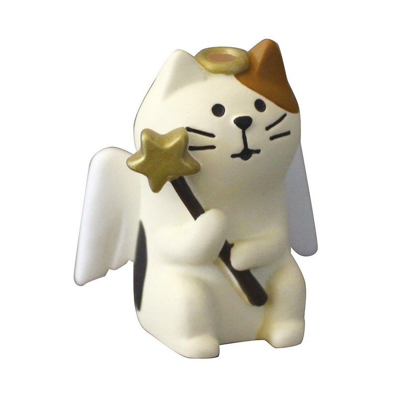 【日本Decole】concombre萬聖節限量擺飾品-貓天使 - 裝飾/擺設  - 其他材質 白色