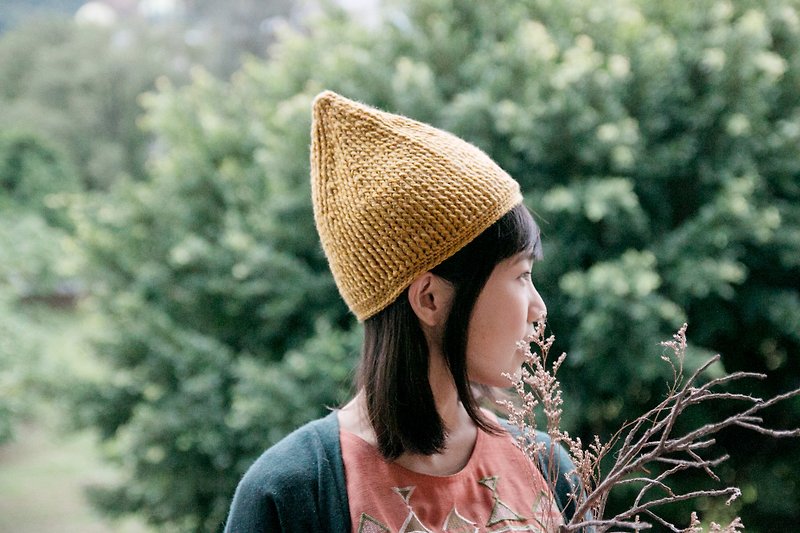 Give yourself a Christmas gift winter spiky elf wool hat - mustard yellow - Hats & Caps - Polyester Yellow