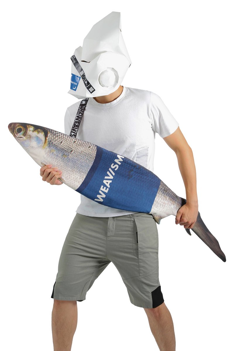 【台湾製】WEAVISM サバヒー ( 虱目魚 ) バッグ (XLサイズ) - その他 - コットン・麻 ブルー