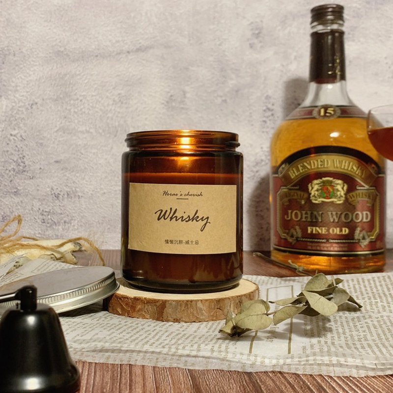 Natural Handmade Scented Candles for Lazy Indulgence-Whiskey | Christmas Gift - เทียน/เชิงเทียน - ขี้ผึ้ง 