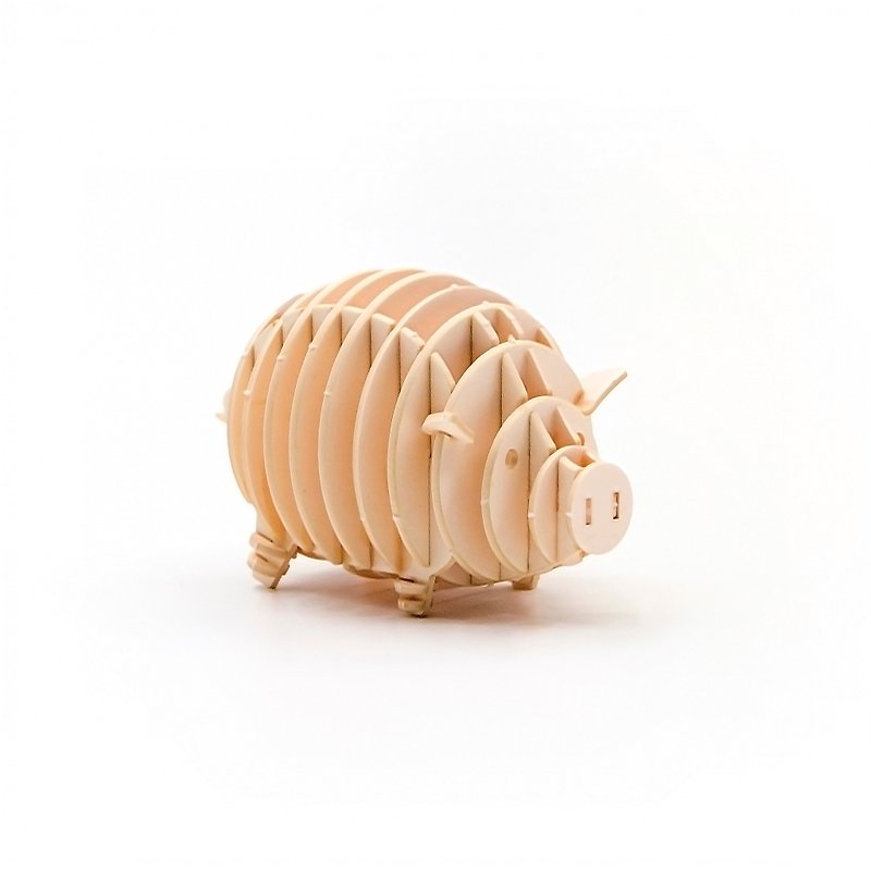 3D Three-dimensional Puzzle Series | Paper Pig Puzzle | Super Healing - Wood, Bamboo & Paper - Paper Pink