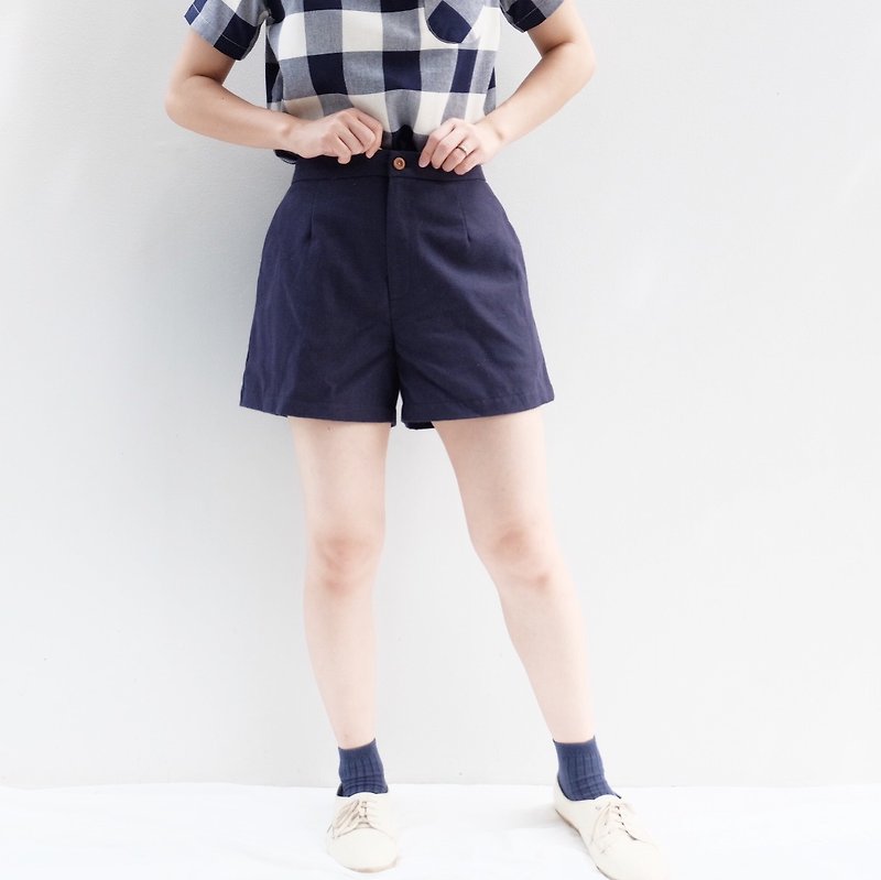 Basic jean shorts - 闊腳褲/長褲 - 其他材質 藍色