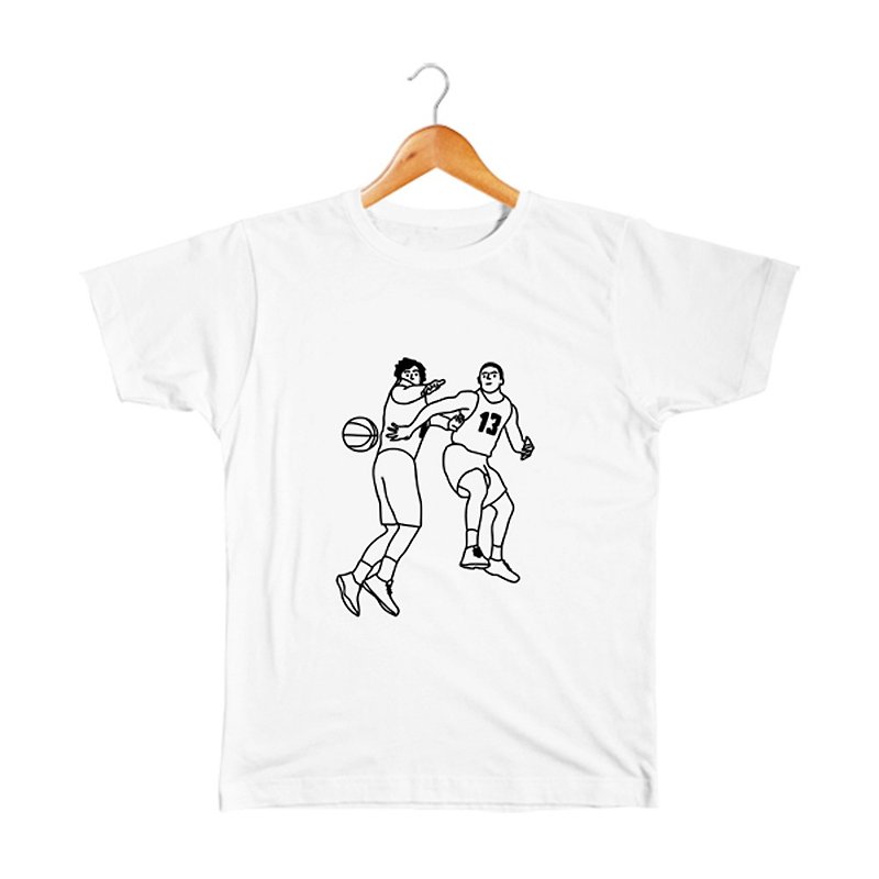 Basketball Kids T-shirt - เสื้อยืด - ผ้าฝ้าย/ผ้าลินิน ขาว