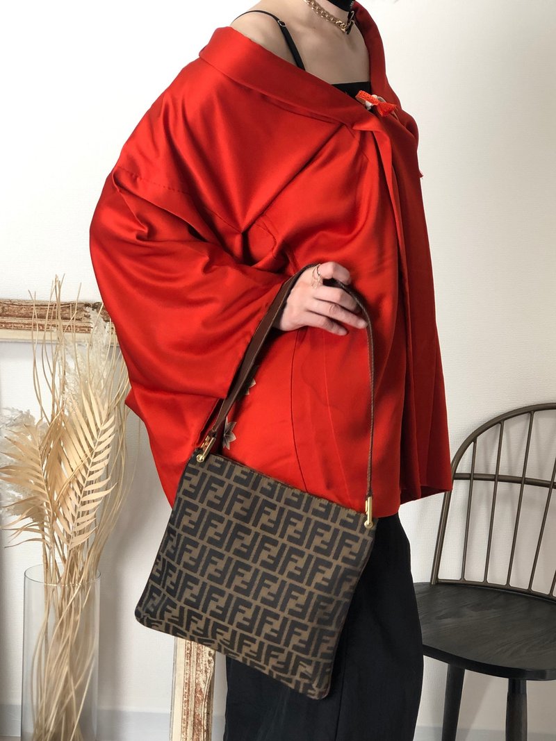 【 日本直送　名牌中古包 】FENDI フェンディ ズッカ ショルダーバッグ ブラウン キャンバス レザー ワンショルダーバッグ vintage si43ga - 側背包/斜背包 - 棉．麻 咖啡色