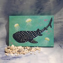 アクリル画　タコ タコのフレームレスペイント/アクリル絵の具で手描き/海洋生物の