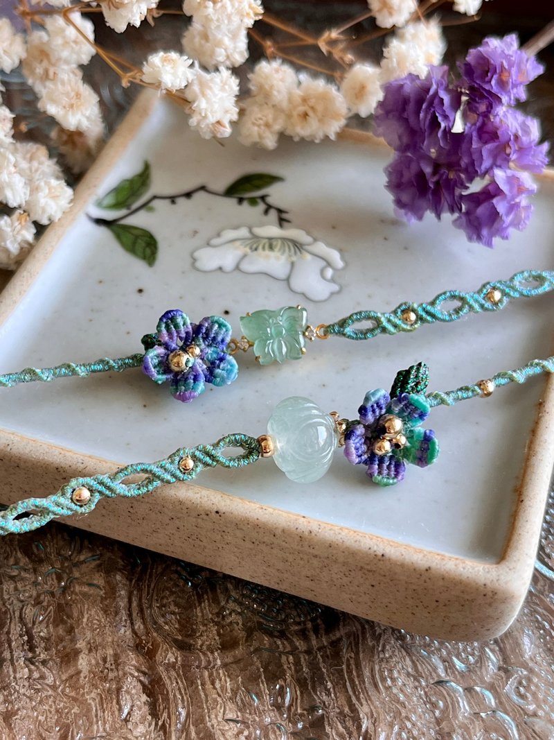 Nine Layers of Purple - Jadeite Design Bracelet - สร้อยข้อมือ - หยก สีม่วง