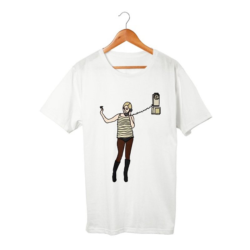 Edie # 2 T-shirt - เสื้อฮู้ด - ผ้าฝ้าย/ผ้าลินิน ขาว