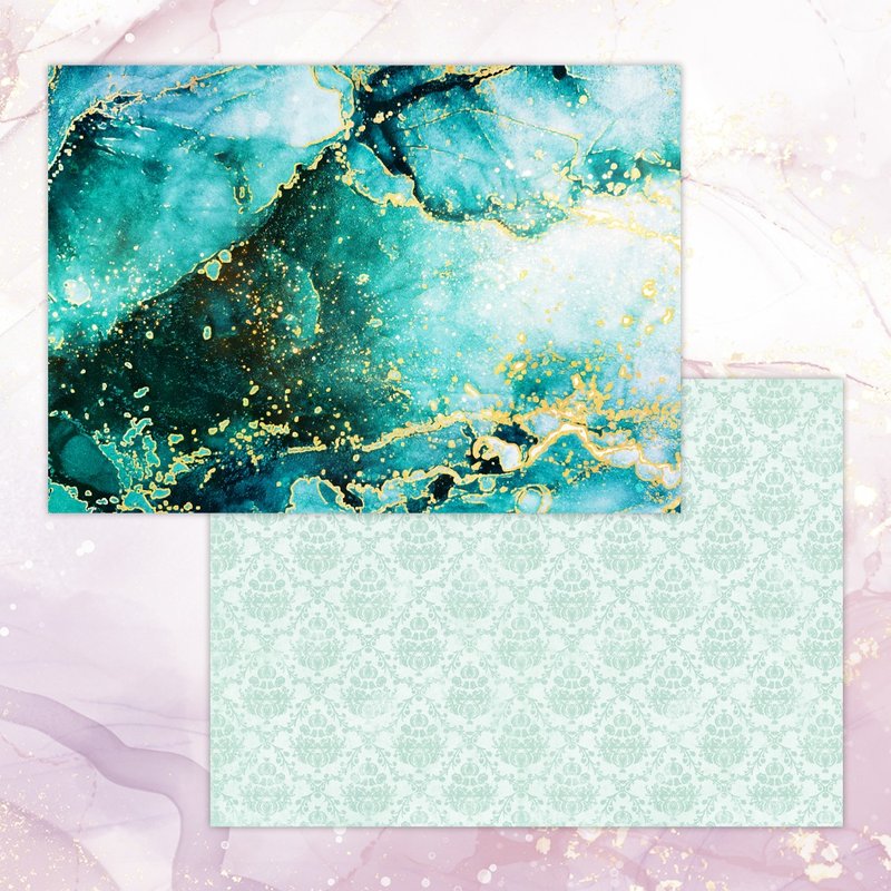 A4 August Marble Design paper Mint ( 20sheets / 40sheets ) - สมุดบันทึก/สมุดปฏิทิน - กระดาษ สีดำ