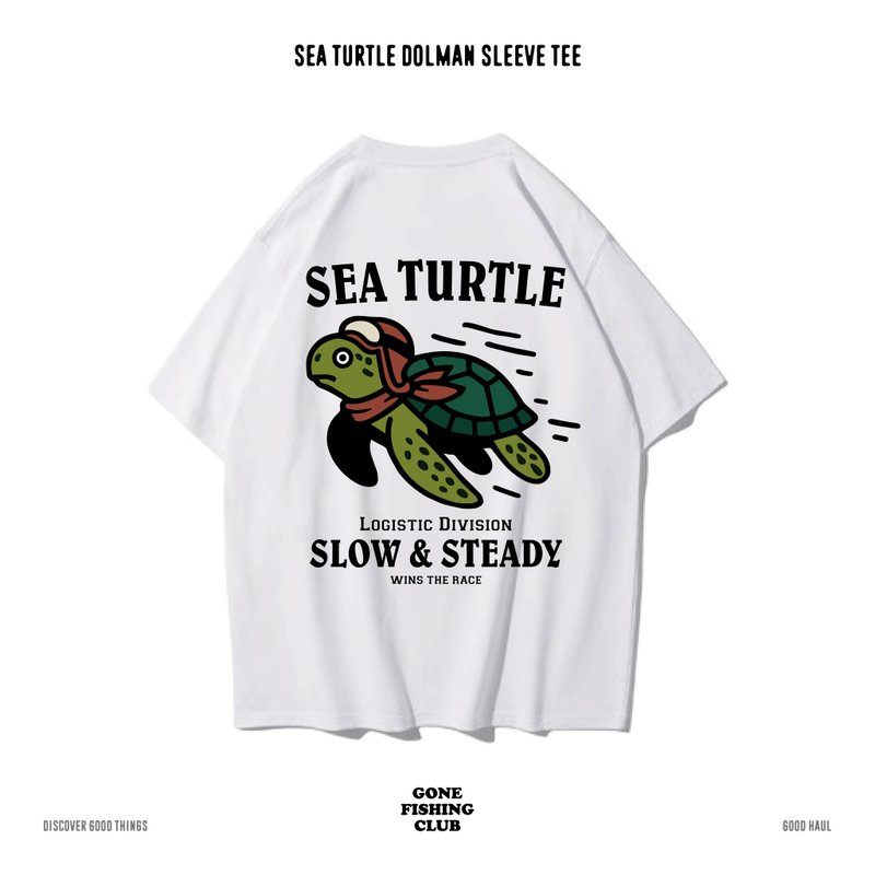 SEA TURTLE 海龜 中性短袖T恤 8色男女同款 - 男 T 恤 - 棉．麻 白色