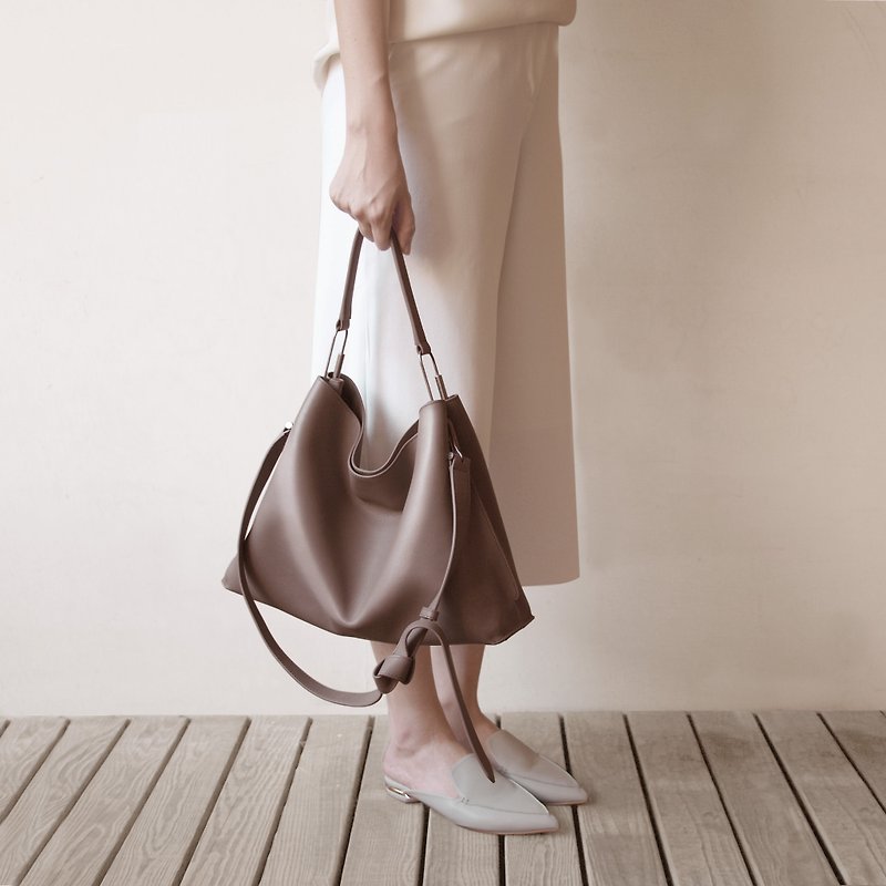 Valley Hobo Bag-Light Clove - Messenger Bags & Sling Bags - Genuine Leather Khaki