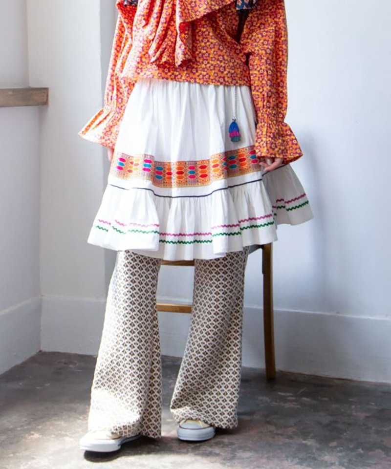 【限量現貨】彩色織帶荷葉層次感迷你裙(3色)IAC-5322 - 裙子/長裙 - 棉．麻 