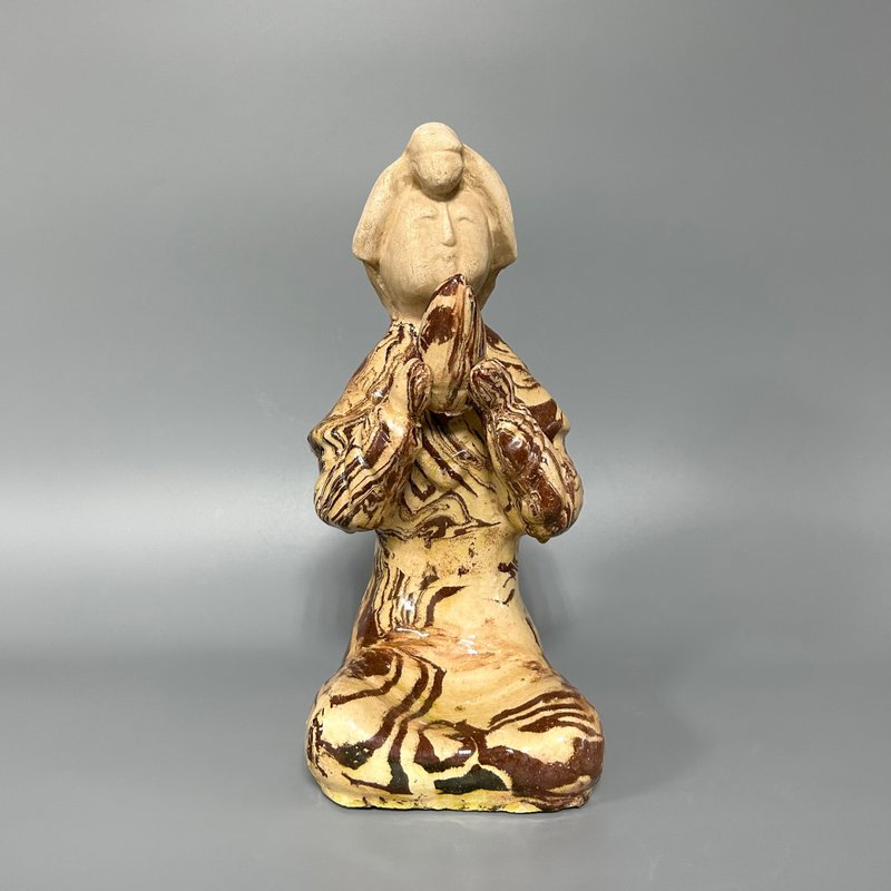 唐三彩女樂俑 - 擺飾/家飾品 - 陶 卡其色