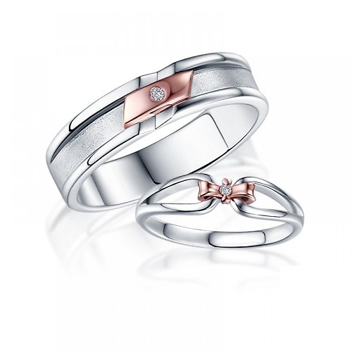 KOR 蔻兒鑽石 情侶對戒 鑽石白鋼戒指 相約到永遠 (訂做戒圍不加價 .可單買)