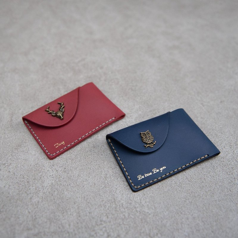 Business Card Holder, Card Holder, Business Card Case, Genuine Leather, Valentine's Gift, Business Card Case, Custom Gift Box - Card Holders & Cases - Genuine Leather Red