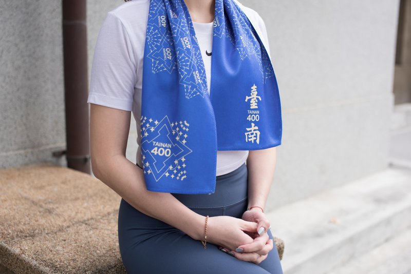 Limited time limit - Tainan 400 x eco-friendly yarn sports towel (cyanotype) Marathon Badminton - อุปกรณ์เสริมกีฬา - เส้นใยสังเคราะห์ สีน้ำเงิน