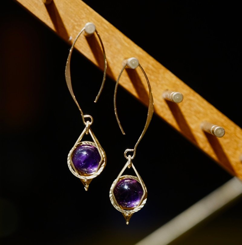 Mermaid Tears Amethyst Earrings A Pair of Pure Copper Daily Matching Valentine's Day Gifts Classic Beauty - Earrings & Clip-ons - Semi-Precious Stones Purple