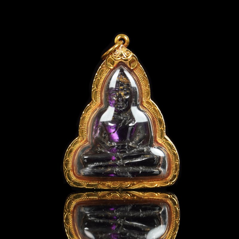 Millennium Purple Meditation Mudra Gemstone Buddha-Gold Shell - อื่นๆ - วัสดุอื่นๆ 