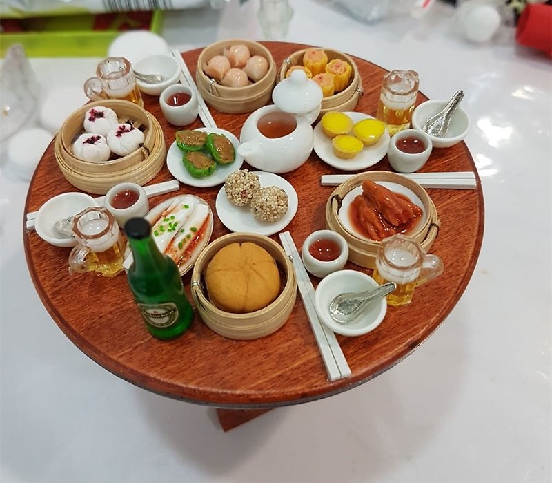 Hong Kong Dim Sum or Cuisine  (handcraft) - ของวางตกแต่ง - ดินเหนียว สีแดง