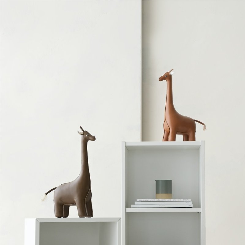 Zuny - Giraffe - Paperweight / Bookend - Items for Display - Faux Leather Multicolor