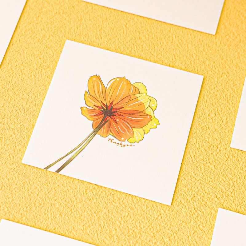 Yellow Chrysanthemum Thank you Card - การ์ด/โปสการ์ด - กระดาษ ขาว