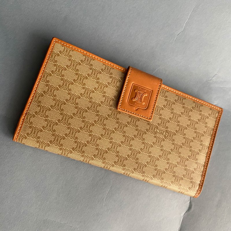 中古Celine賽琳│古著│錢包│短銀包│短夾│零錢包│卡片套 - 皮夾/長短夾/錢包 - 真皮 咖啡色