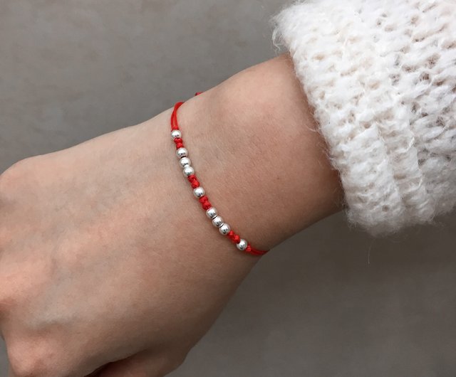 red silver ball bracelet