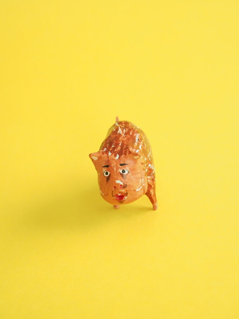 True face dog - 擺飾/家飾品 - 黏土 咖啡色