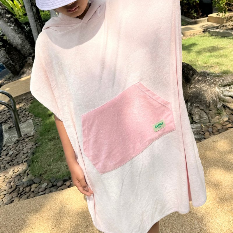 Korea Be Hey Kids Beach Hoody Colorful Pink - ชุด/อุปกรณ์ว่ายน้ำ - ผ้าฝ้าย/ผ้าลินิน สึชมพู