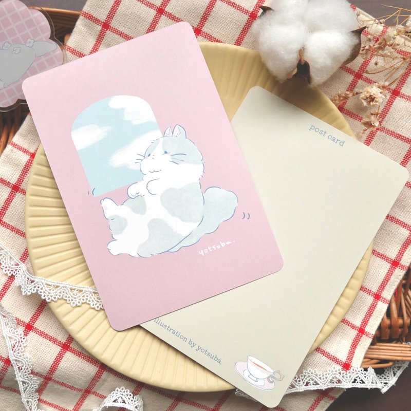 ポストカード　ころころねこちゃん - 卡片/明信片 - 紙 粉紅色