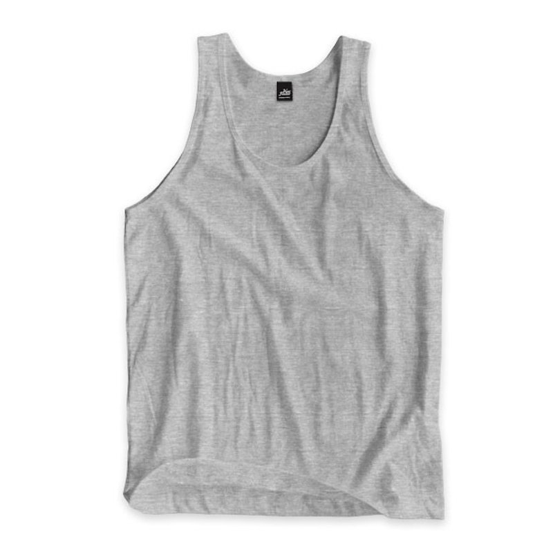 Plain Sleeveless Vest-Dark Hemp Grey - Men's Tank Tops & Vests - Cotton & Hemp Gray