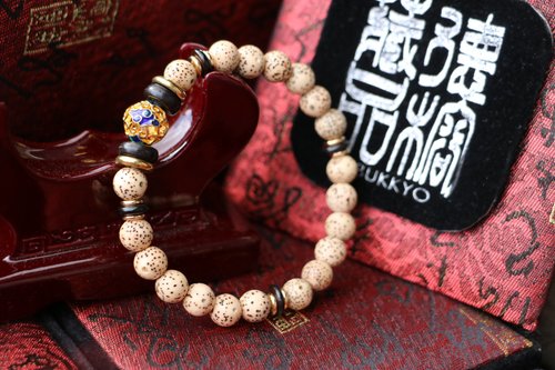 TIBUKKYO德榕藏品 精品星月菩提子 8mm圓珠 景泰藍黃銅 文玩 手珠 手串 客製化設計
