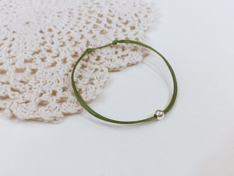 Charlene💕牽引手環💕-飾品尺寸只有S，此頁S+森林綠細線 - 手鍊/手環 - 其他金屬 銀色