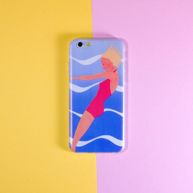 私は水泳が大好きです -  iPhoneケース/ソフト - スマホケース - ゴム ブルー
