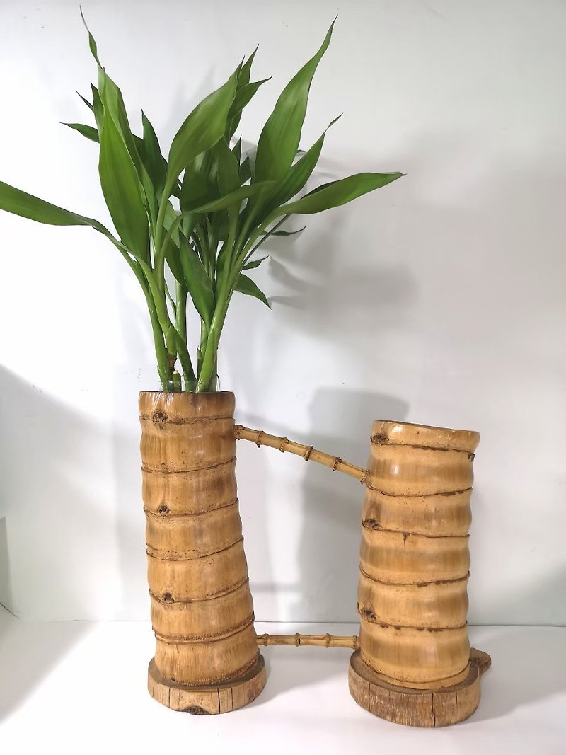 -Rising steadily-Flower stand, flower seat, flower stand, display stand, potted plant stand, succulent plant pot - Pottery & Ceramics - Bamboo Brown