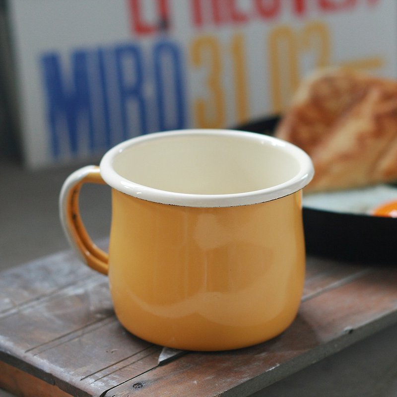 波蘭Emalia Olkusz琺瑯大肚杯250ml(杏黃)(FDN000488) - 咖啡杯/馬克杯 - 琺瑯 黃色