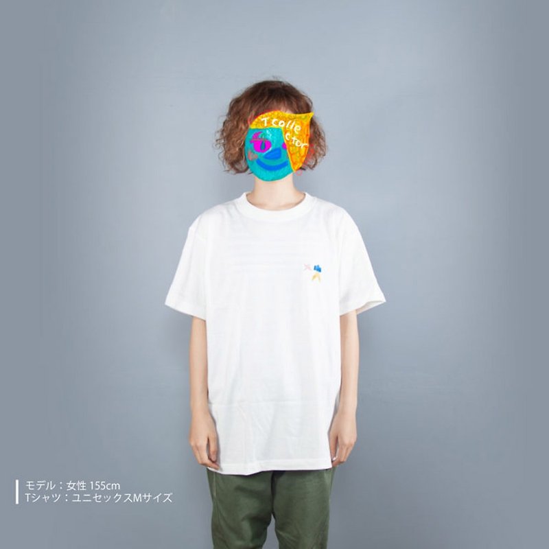 手裏剣 刺しゅう Tシャツ　ユニセックスS〜XLサイズ/レディースS〜Lサイズ　Tcollector - T 恤 - 棉．麻 白色