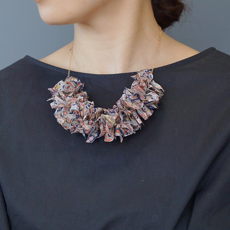 【14KGF】 Liberty frill necklace 【Tessa】 - Necklaces - Cotton & Hemp 