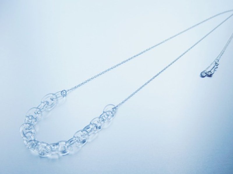 Round Chain Necklace SV - 項鍊 - 玻璃 透明