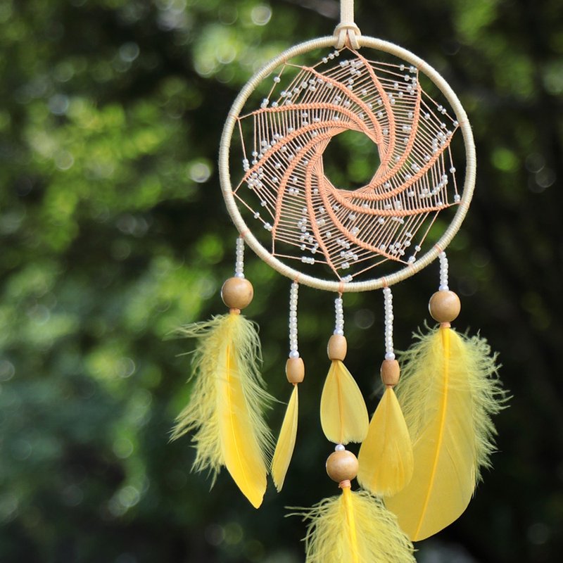 Interstellar Orbit丨Handwoven Dreamcatcher-Tuscan Yellow - Items for Display - Other Materials Yellow