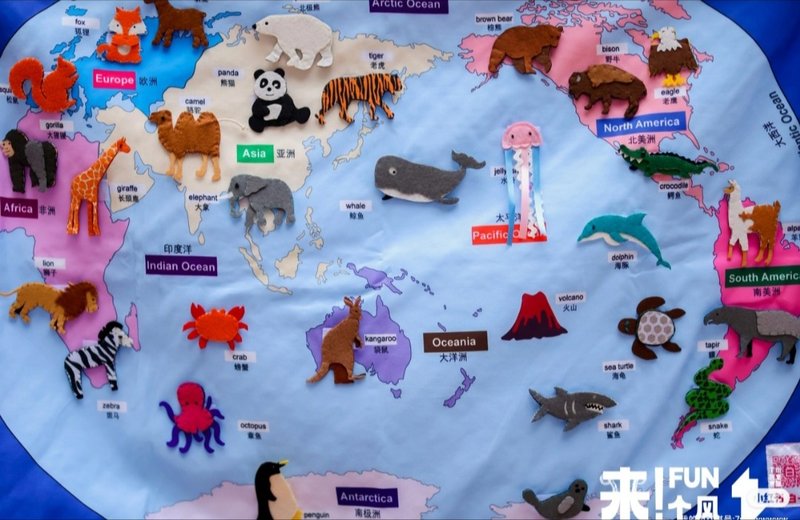 Handmade World Map - ของเล่นเด็ก - เส้นใยสังเคราะห์ 