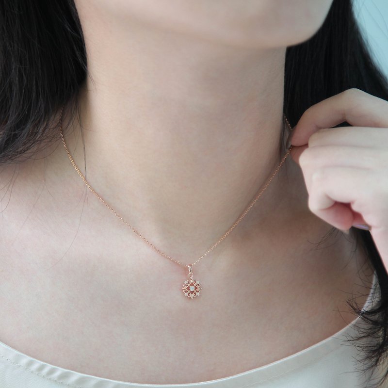 Fine court style sterling silver chain | light jewelry | sterling silver. Rose Gold. temperament. Meticulous - สร้อยคอ - เงินแท้ 