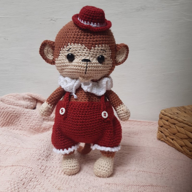 Hand crochet Monkey toy   Stuffed animals   Plushie toys   Amigurumi Monkey - 寶寶/兒童玩具/玩偶 - 其他材質 咖啡色